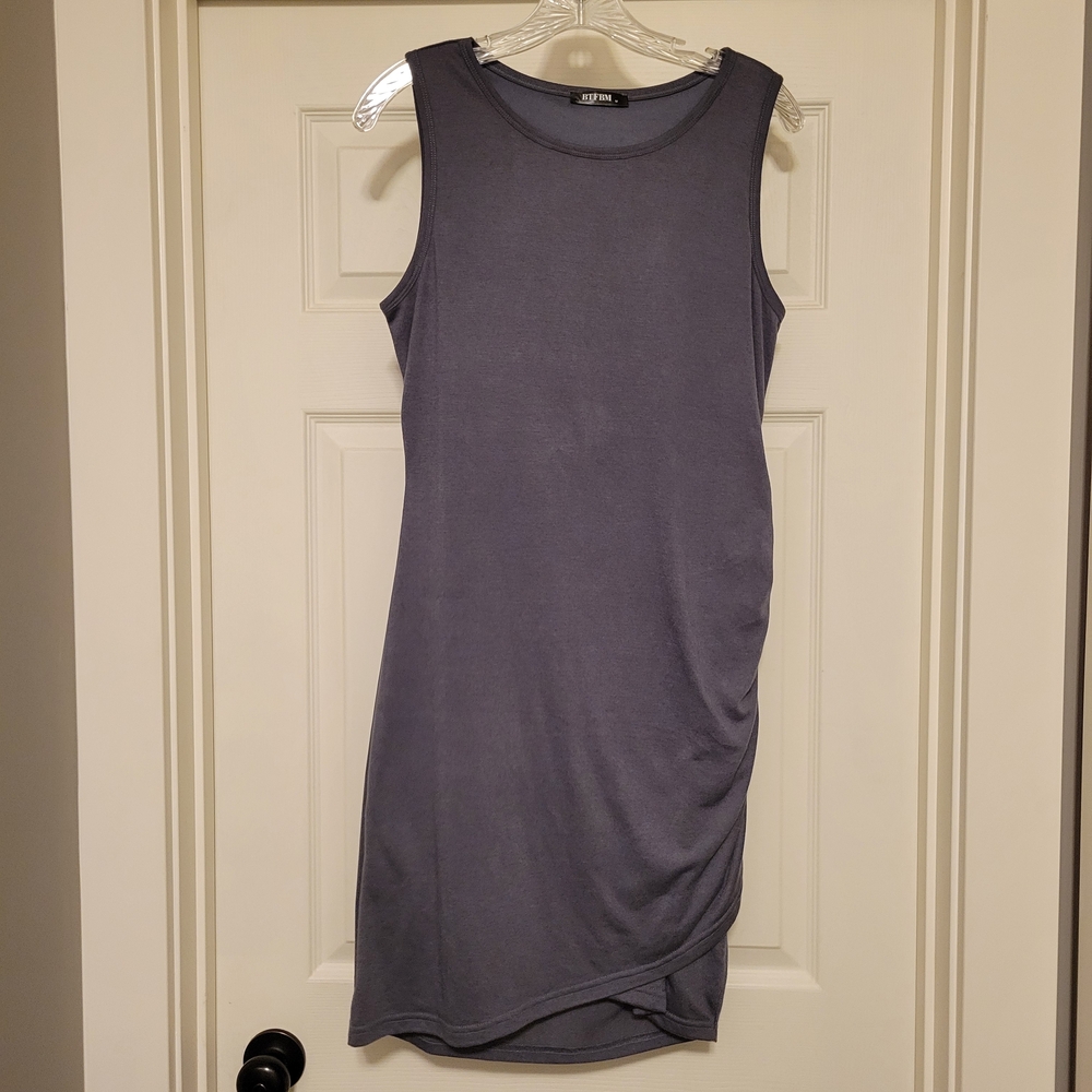 BTFBM Women's Gray Sleeveless Mini Dress